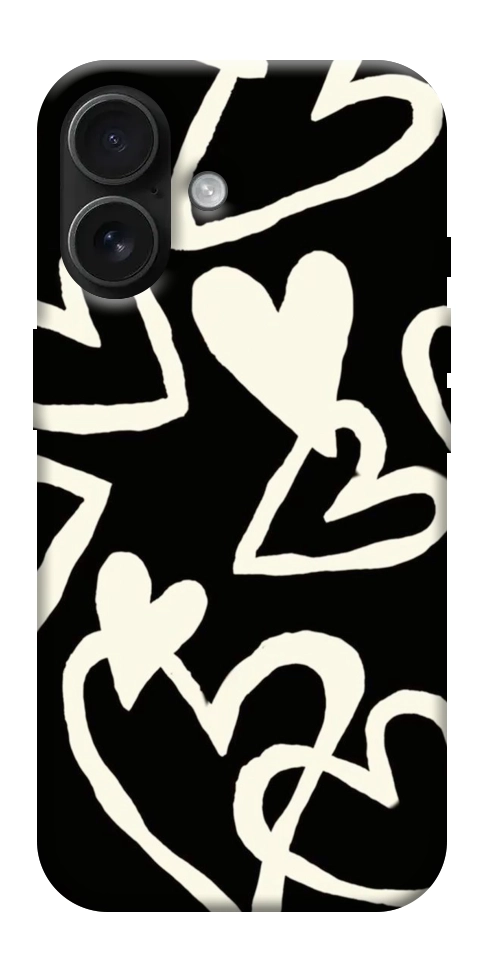 Чехол Black and white hearts для iPhone 17