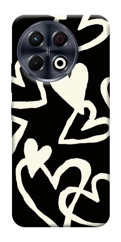 Чехол Black and white hearts для TECNO Spark 30 Pro (KL7)