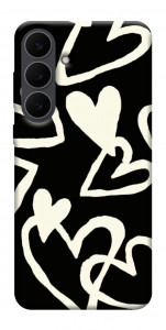 Чехол Black and white hearts для Galaxy S25 FE