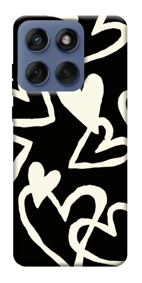 Чохол Black and white hearts для Motorola Edge 60 Fusion