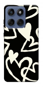 Чохол Black and white hearts для Motorola Edge 60 Fusion