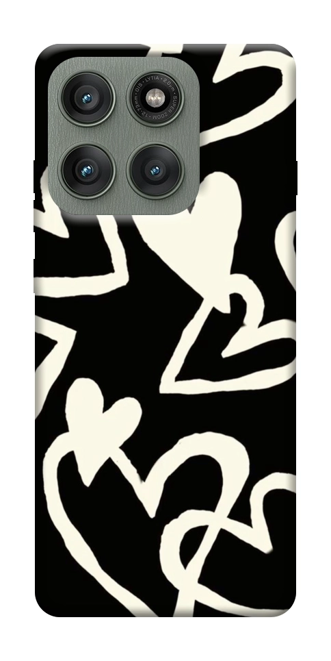 Чехол Black and white hearts для Motorola Edge 60 Pro