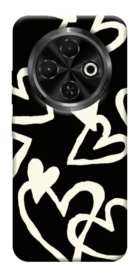Чехол Black and white hearts для TECNO Spark 30C (KL5n)