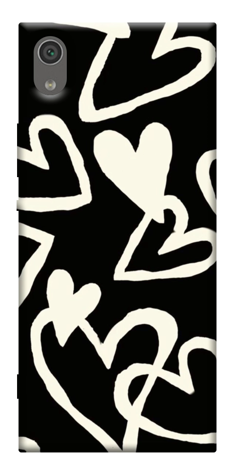 Чехол Black and white hearts для Sony Xperia XA1