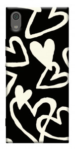 Чохол Black and white hearts для Sony Xperia XA1