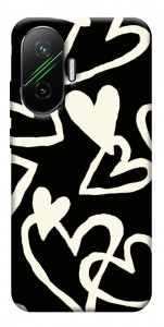 Чохол Black and white hearts для Xiaomi Poco F7