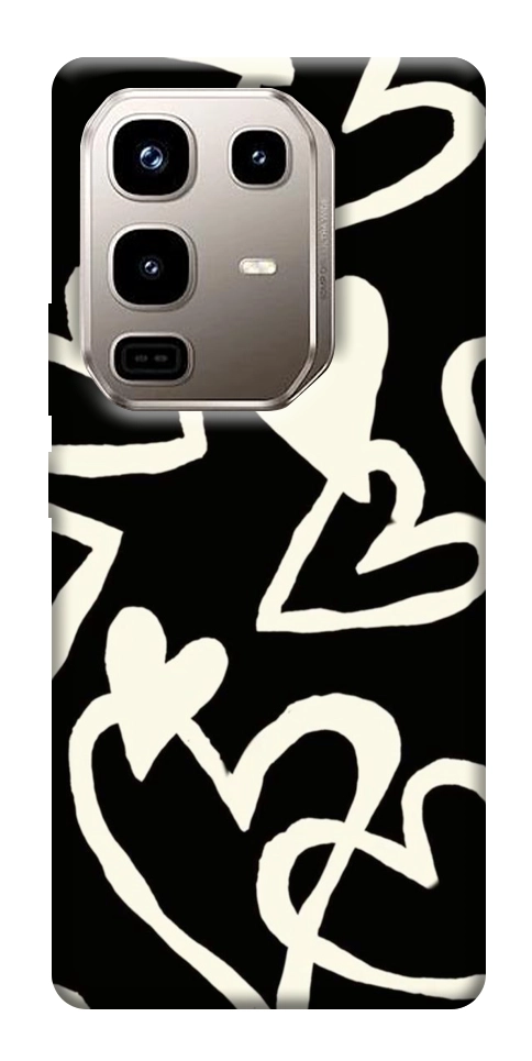Чехол Black and white hearts для Infinix Note 50 Pro 4G