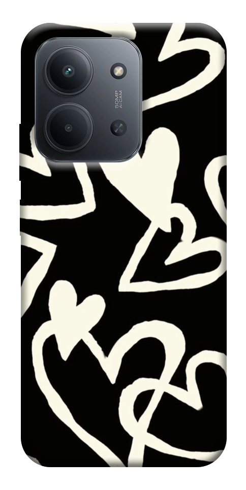 Чехол Black and white hearts для Xiaomi Redmi 15C (Europe version)