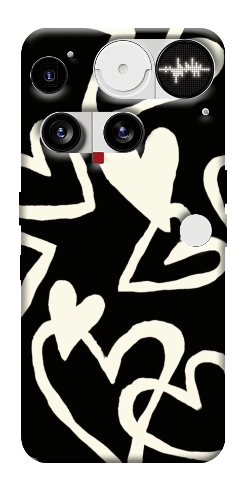 Чохол Black and white hearts для Nothing Phone (3)