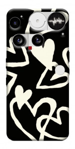 Чохол Black and white hearts для Nothing Phone (3)