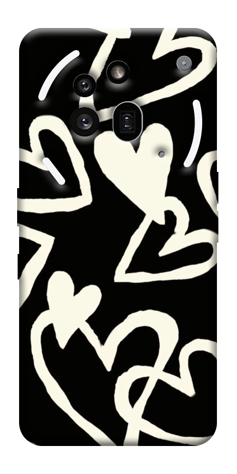 Чехол Black and white hearts для Nothing Phone (3a) Pro