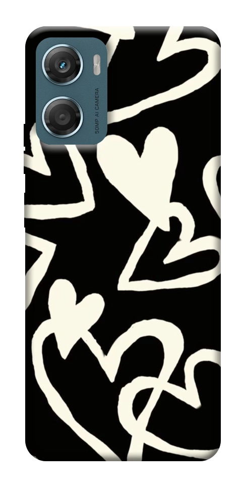 Чехол Black and white hearts для Motorola Moto G06