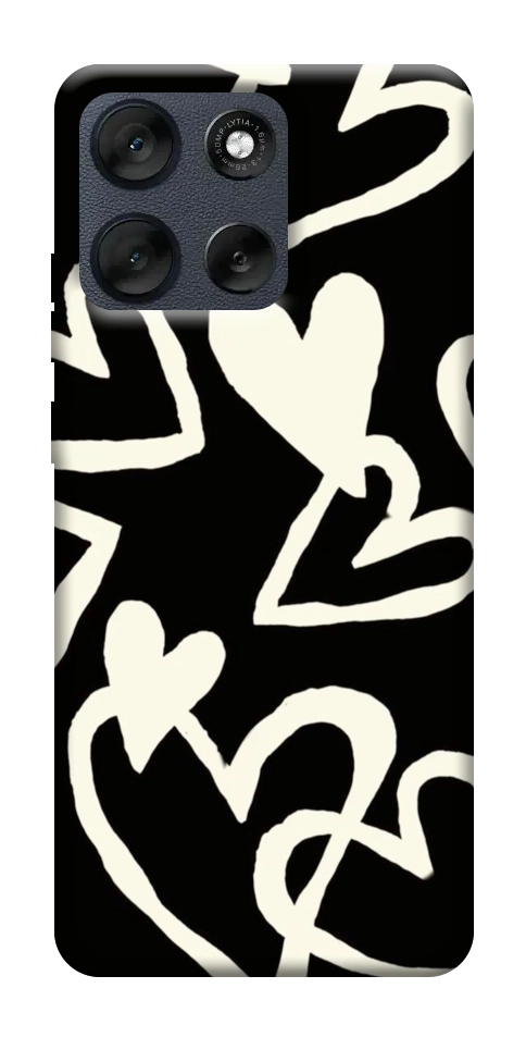 Чехол Black and white hearts для Motorola Moto G56 5G