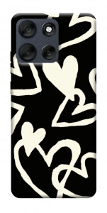 Чехол Black and white hearts для Motorola Moto G56 5G