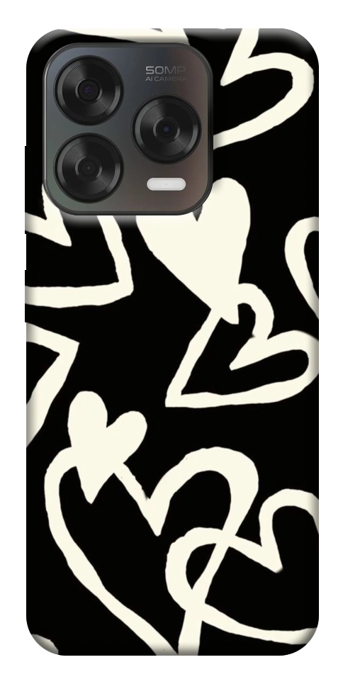Чехол Black and white hearts для ZTE Nubia V70 Design