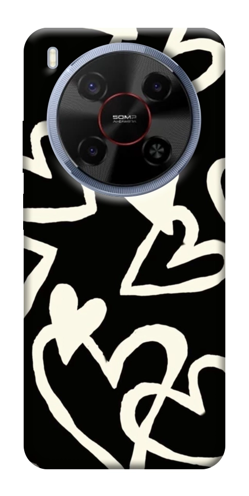 Чехол Black and white hearts для ZTE Nubia V70 Max