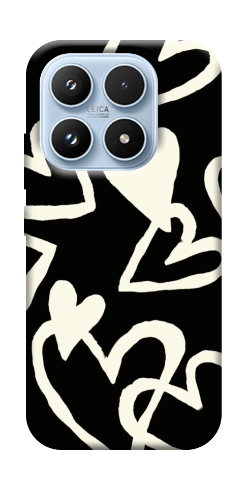 Чехол Black and white hearts для Xiaomi 17