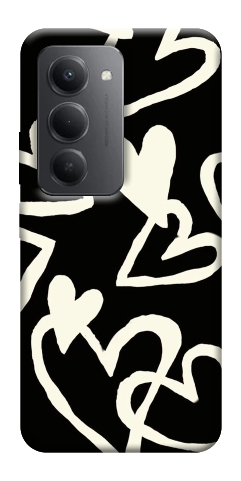Чехол Black and white hearts для Xiaomi Redmi 15 (Global)