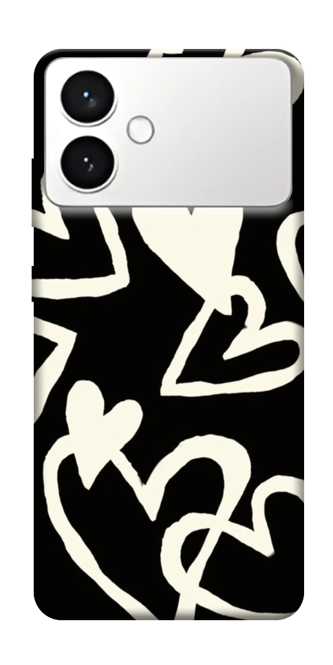 Чохол Black and white hearts для Galaxy S26 Edge