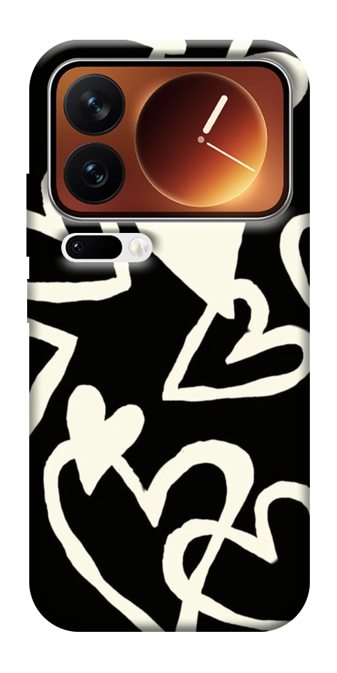 Чехол Black and white hearts для Xiaomi 17 Pro