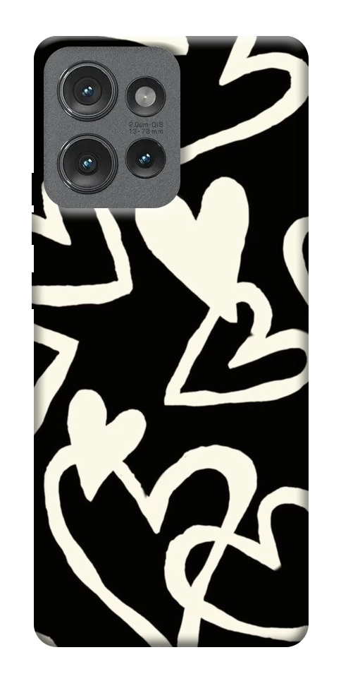 Чехол Black and white hearts для Motorola Edge 50