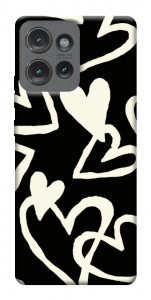 Чохол Black and white hearts для Motorola Edge 50