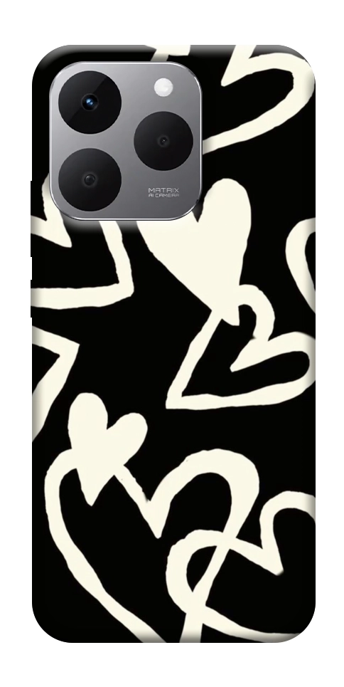 Чехол Black and white hearts для Realme 15T