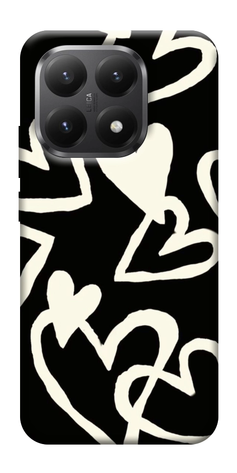 Чохол Black and white hearts для Xiaomi 15T