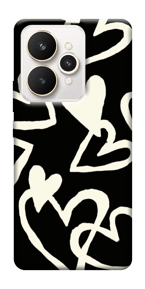Чехол Black and white hearts для Realme 15