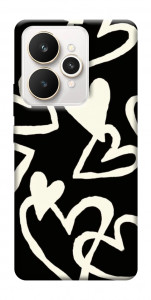 Чехол Black and white hearts для Realme 15