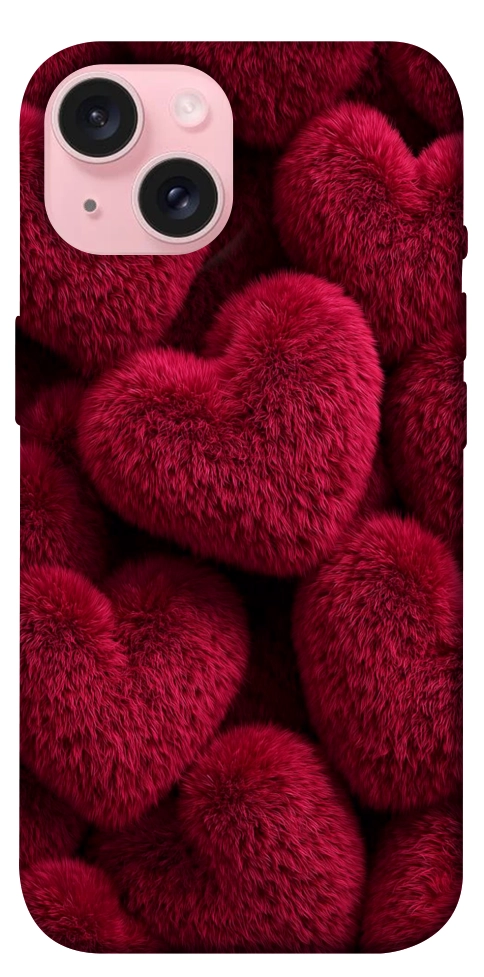 Чехол Fluffy hearts для iPhone 15