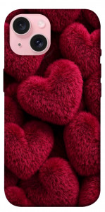 Чехол Fluffy hearts для iPhone 15
