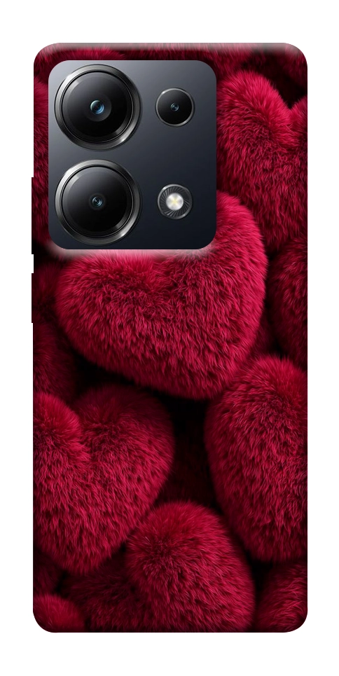 Чохол Fluffy hearts для Xiaomi Poco M6