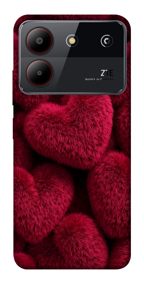 Чехол Fluffy hearts для ZTE Blade A54 4G