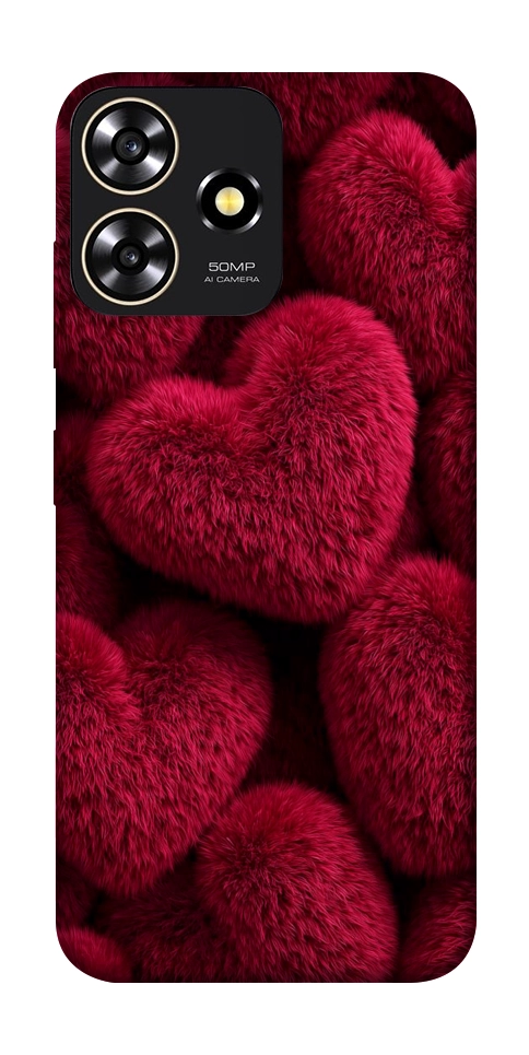 Чехол Fluffy hearts для ZTE Blade A73 4G