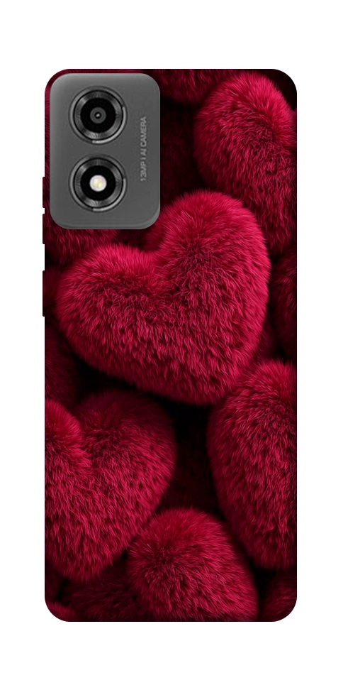 Чехол Fluffy hearts для Motorola Moto E14