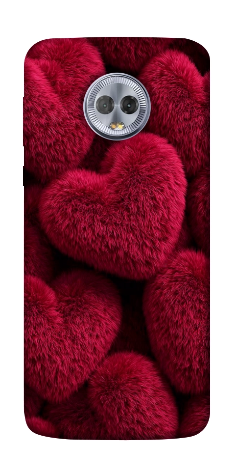 Чехол Fluffy hearts для Motorola Moto G6 Plus