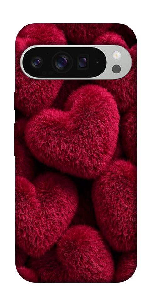 Чехол Fluffy hearts для Google Pixel 9 Pro XL