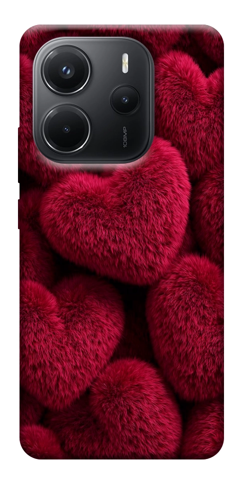 Чехол Fluffy hearts для Xiaomi Redmi Note 14 4G (Europe version)