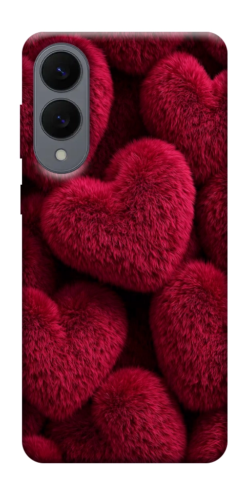 Чохол Fluffy hearts для Galaxy S25 Edge