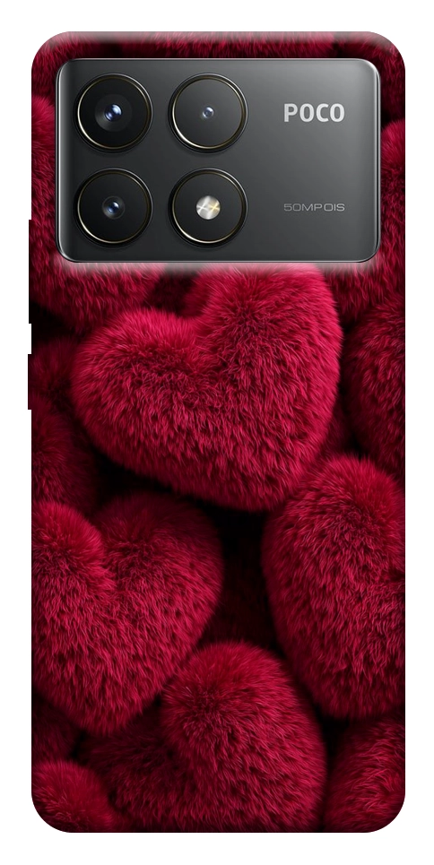 Чехол Fluffy hearts для Xiaomi Poco F6 Pro
