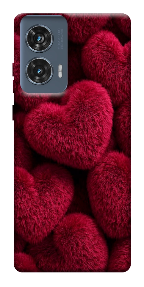 Чехол Fluffy hearts для Motorola Edge 50 Fusion