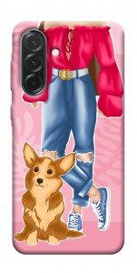 Чехол Girl and corgi для Galaxy A57 5G