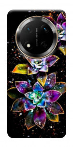 Чехол Flowers on black для Huawei Honor X9c