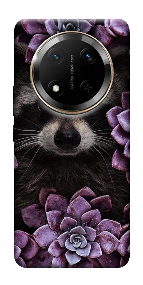 Чехол Енот в цветах для Huawei Honor X9c