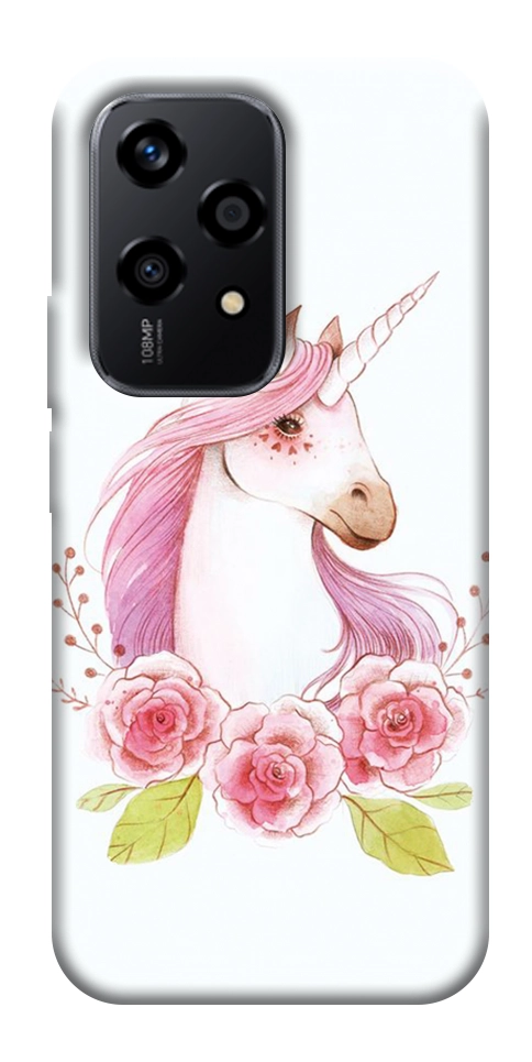 Чехол Единорог с цветами для Huawei Honor 200 Lite