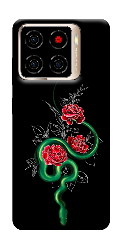 Чохол Snake in flowers для ZTE Blade A56