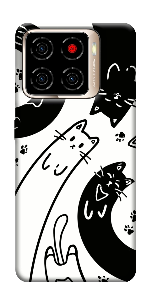 Чехол Черно-белые коты для ZTE Blade A56