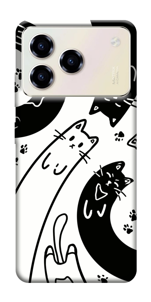 Чехол Черно-белые коты для ZTE Blade A76 4G