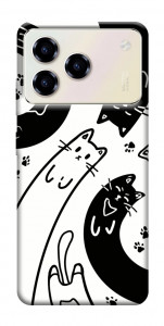 Чохол Чорно-білі коти для ZTE Blade A76 4G